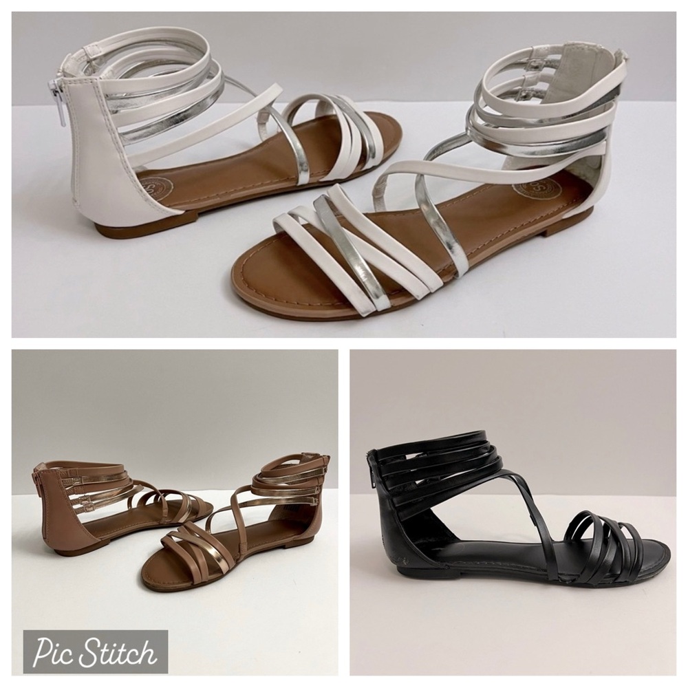 3 Pairs of Gladiator Sandals Size 6.5 Bundle